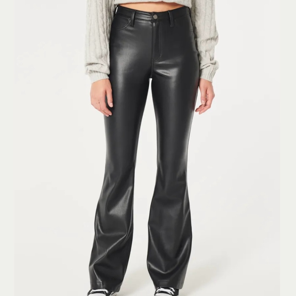 Hollister Leather Flare Pants
